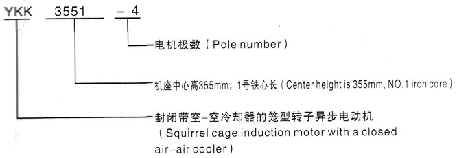 YKK系列(H355-1000)高压YR4003-6/250KW三相异步电机西安泰富西玛电机型号说明